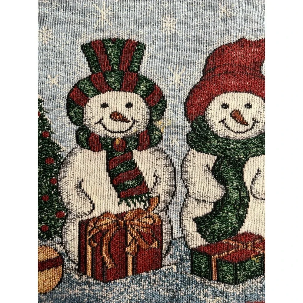 4 Tapestry Snowmen Family Placemats Holiday Christmas Snow Vintage